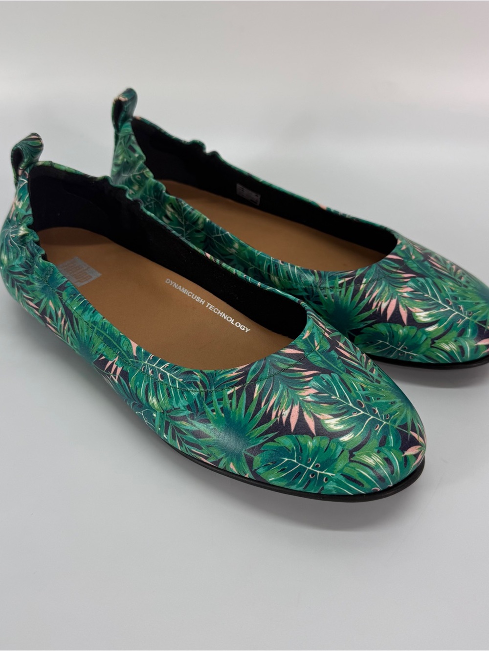 FITFLOP Allegro Jungle Print Ballerina Flat Shoes Comfort Leather Size 8 - Picture 2 of 11